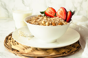 Muesli  a raw mix of rolled oats and nuts