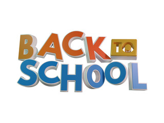 Back TO School 3D Text and Design Element Render