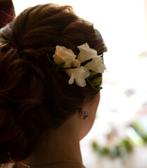 Naklejka premium perfect bride's hairstyle from back