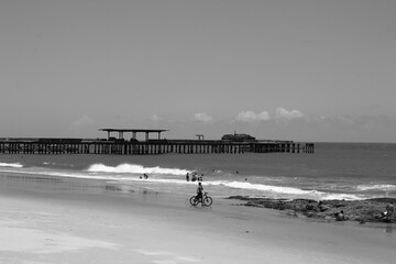 Old bridge on the beach
