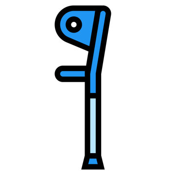 recommend clip art: Crutch healthcare medical - filled outline icon