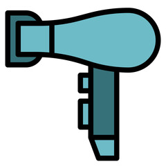 Hair dryer electronics hotel spa - filled outline icon