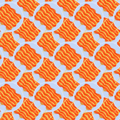 Seamless pattern with Traditional American fried corn dog dish with sausage and cheese.