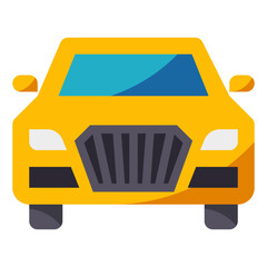Car front view vehicle automobile - flat icon