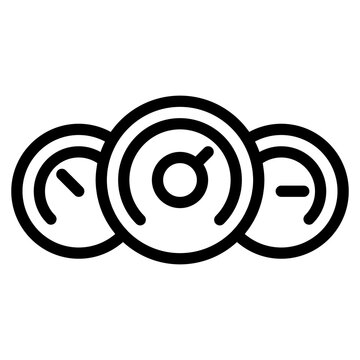 recommend clip art: Dashboard speed gauge driving - outline icon