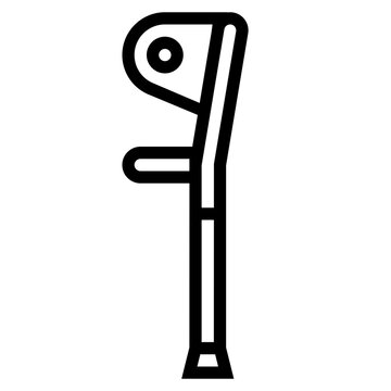 recommend clip art: Crutch healthcare medical - outline icon