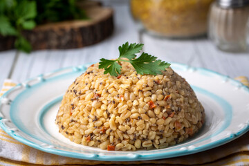 Bulgur pilaf with chia seeds