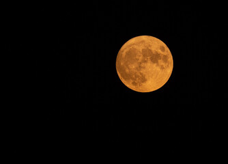 The Sturgeon Supermoon, the last full moon of the Year 2022, Braga, Portugal.