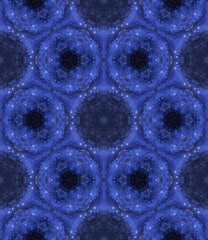 Multicolored futuristic fractal mandala pattern in geometric psychedelic space