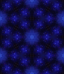 Multicolored futuristic fractal mandala pattern in geometric psychedelic space