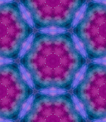 Multicolored futuristic fractal mandala pattern in geometric psychedelic space