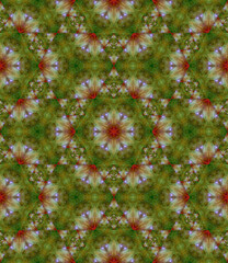 Obraz premium Multicolored futuristic fractal mandala pattern in geometric psychedelic space