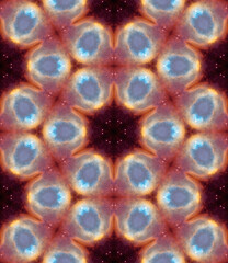 Multicolored futuristic fractal mandala pattern in geometric psychedelic space