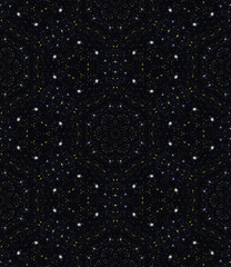 Multicolored futuristic fractal mandala pattern in geometric psychedelic space