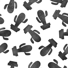 Summer cartoon seamless cactus floral pattern for clothes print and kids accessories and wrapping paper