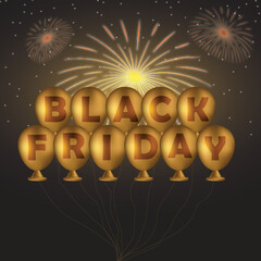 Obraz premium Black Friday sale offer banner Balloon