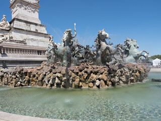 Monuments aux Girondins , famous fountain on the Quinconces square in Bordeaux