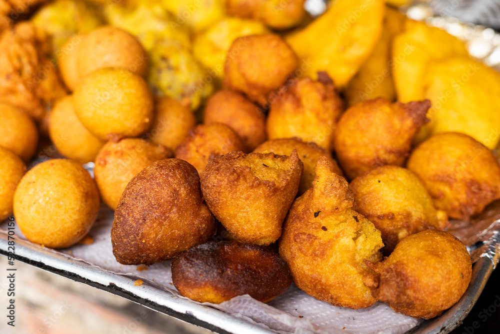 Poster Colombian street fried food - Traditional gastronomy of colombia