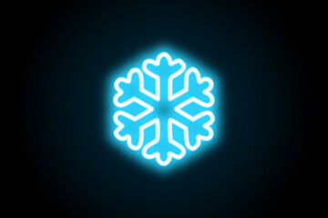 Snowflake winter freezing glowing neon symbol sign icon 