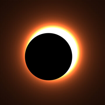 Partial solar eclipse. Illustration of the Moon partially obscures the Sun. Eclipses have been interpreted as omens, or portents, a phenomenon,  often signifying the advent of change. Vector.
