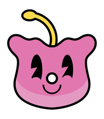 face pink cartoon old school