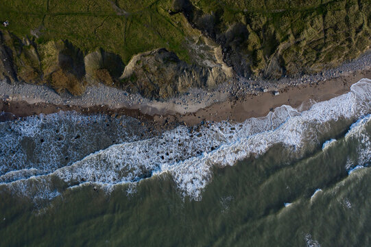 coast in Denmark drone shot