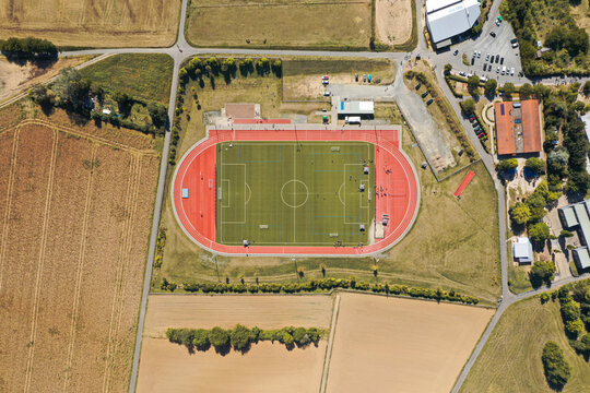sports field drone shot