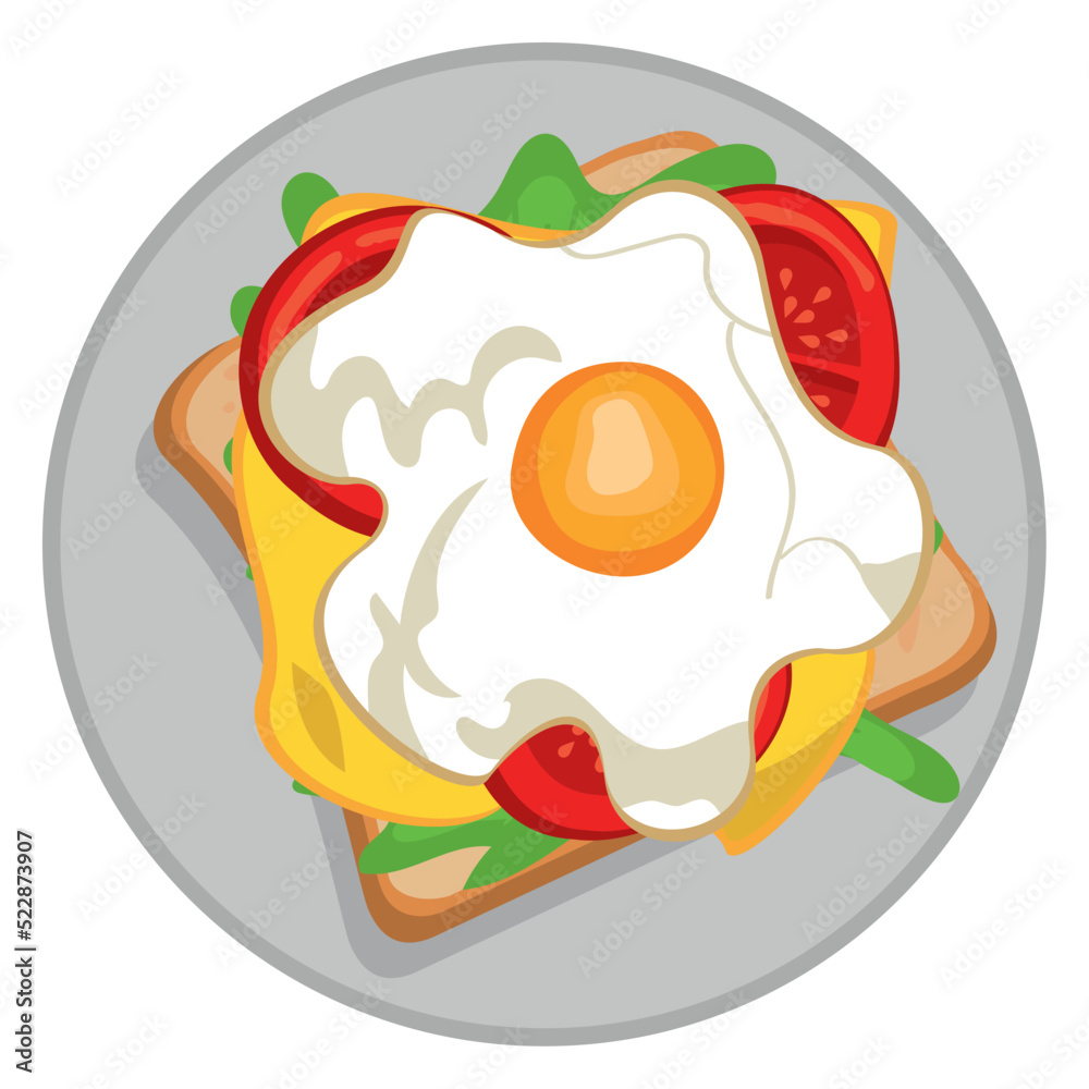 Poster sandwich with egg fried