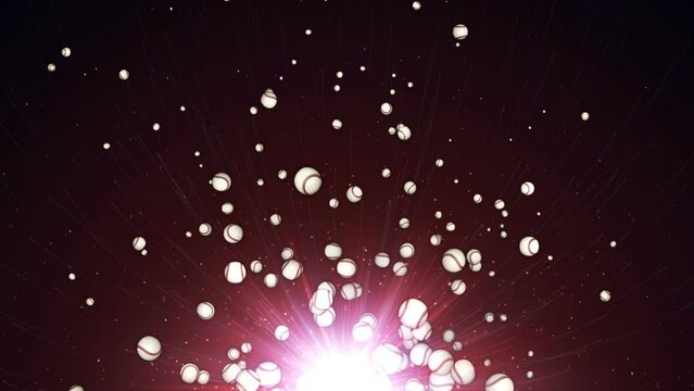 Flying BASEBALL BALLS, Animation, Background, Loop, 4k
