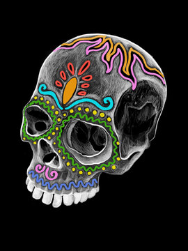 Calaverita de az&uacute;car , calavera mexicana , D&iacute;a de muertos, cr&aacute;neo, tradiciones mexicanas 