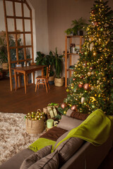 christmas tree in the restaurant