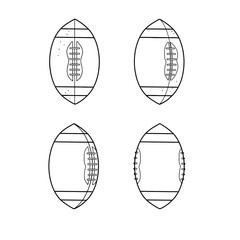 American Football Ball Spinning Sequence Drawing