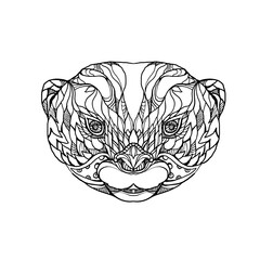 Fototapeta premium Oriental Small-clawed Otter Doodle Art