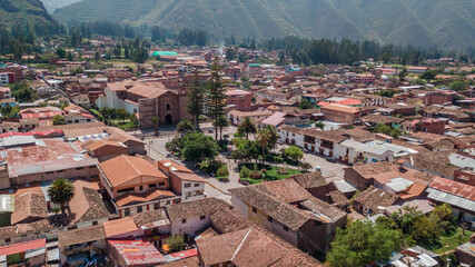 Urubamba, Cuzco, Peru. Photographs of the main square of Urubamba in the Sacred Valley of the Incas...