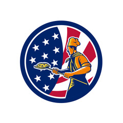 American Pizza Baker USA Flag Icon