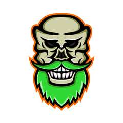 Bearded Skull or Cranium Mascot