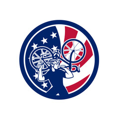 American Bike Mechanic USA Flag Mascot