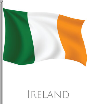 Ireland fly flag with abstract vector art work and background design