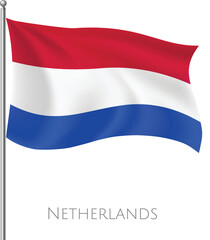 Netherlands fly flag with abstract vector art work and background design