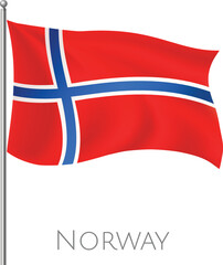 Norway fly flag with abstract vector art work and background design