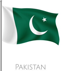 Pakistan fly flag with abstract vector art work and background design