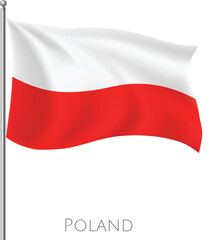 Poland fly flag with abstract vector art work and background design