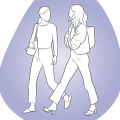 Shopping Female Outline Design.	