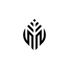 Initial letter NN abstract leaf logo design symbol