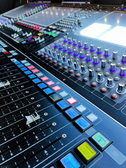 Professional Live Audio Mixer in action in the studio.