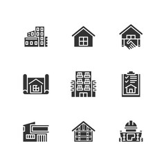 Fototapeta premium Model House Icons Vector Illustration , Building , Home , Residential House