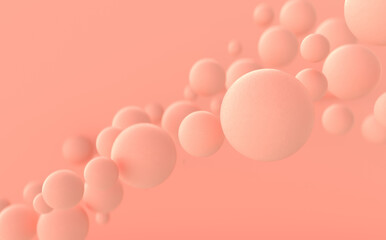 Abstract 3d rendering background with pink spheres