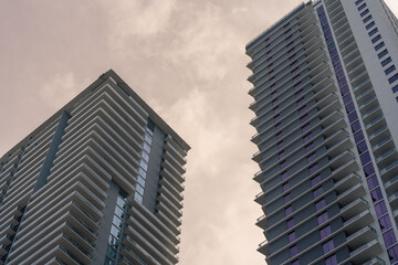 Fototapeta na wymiar modern buildings skyscrapers miami Brickell 