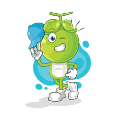 pea head young boy character cartoon