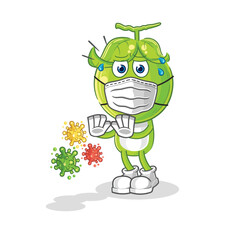 pea head refuse viruses cartoon. cartoon mascot vector